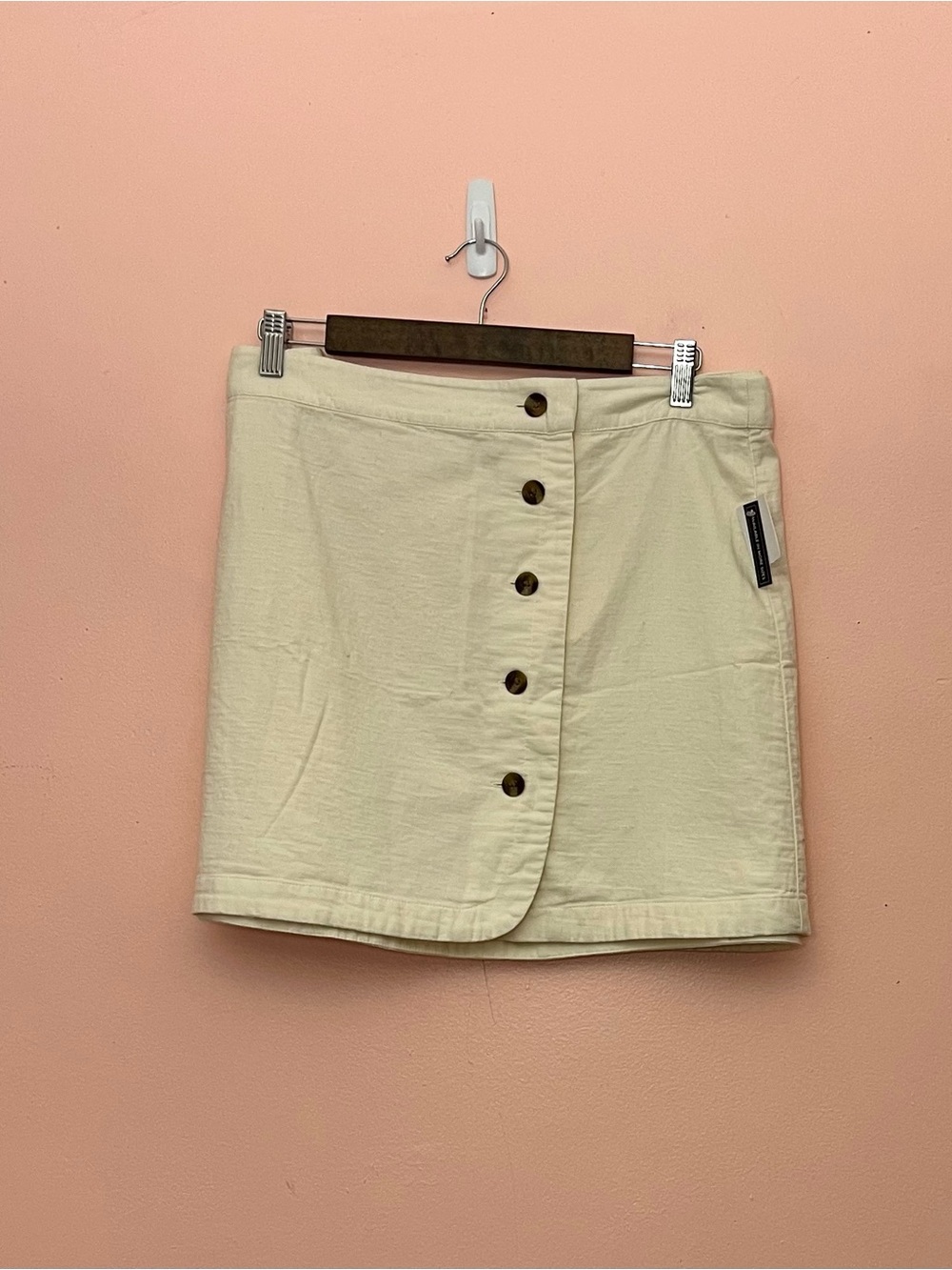 NWT BP. Cream Button Front Mini Skirt 3X